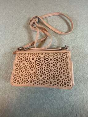 Madison West Blush Pink Zip-Around Wallet with Wristlet Strap